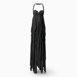 Women's Formal Maxi Long Dress Pleated Off-Shoulder Gown