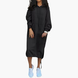 Women's Hoodie Dress – Kangaroo Pocket, Drawstring Hem & Long Sleeves