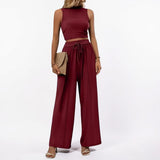 Women's Jumpsuit Sleeveless Wide Leg Casual Lounge Set