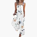Women's Wide-Leg Jumpsuit – Adjustable Straps, Square Neckline & Side Pockets