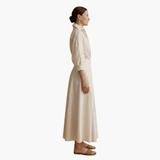Women's Shirt Dress – Button Front, Defined Waist & Ankle Length