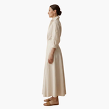 Women's Shirt Dress – Button Front, Defined Waist & Ankle Length