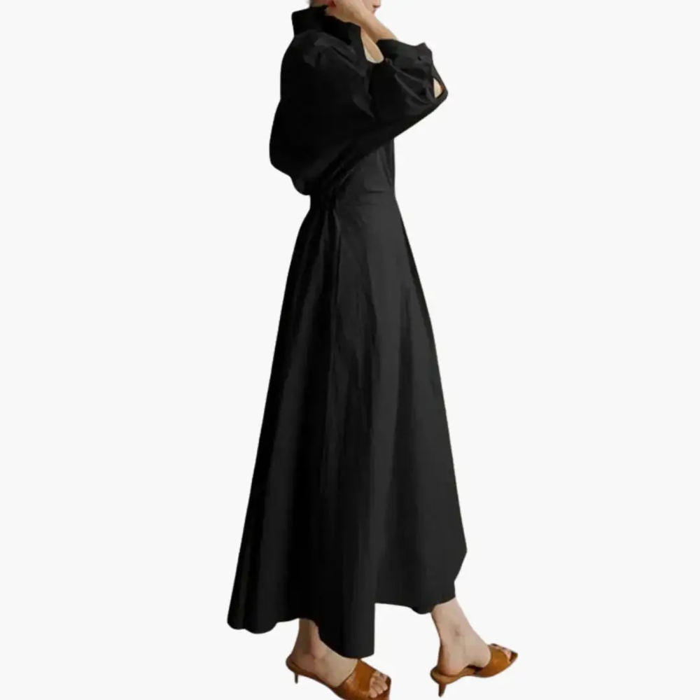 Women's Shirt Dress – Button Front, Defined Waist & Ankle Length