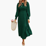Midi Dress – Women's, Long Sleeve & Tiered Skirt