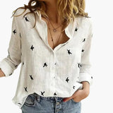 Women's Polka Dot Blouse – Long Sleeves, Button Front & Relaxed Fit