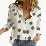 Women's Polka Dot Blouse – Long Sleeves, Button Front & Relaxed Fit