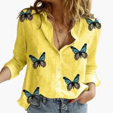 Women's Polka Dot Blouse – Long Sleeves, Button Front & Relaxed Fit