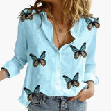 Women's Polka Dot Blouse – Long Sleeves, Button Front & Relaxed Fit