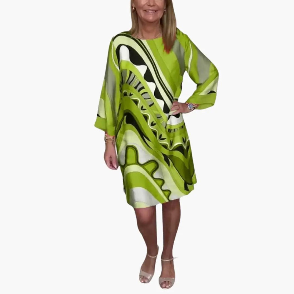 Women's Printed Dress – Long Sleeve & Loose Fit