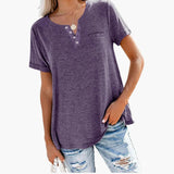 T-Shirt – Women's, Loose Fit & Button Detail