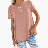 T-Shirt – Women's, Loose Fit & Button Detail
