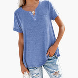 T-Shirt – Women's, Loose Fit & Button Detail