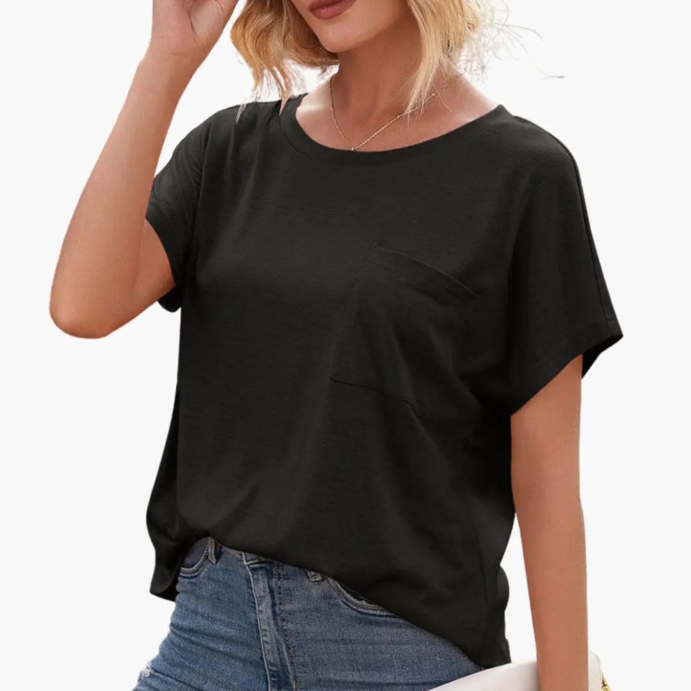 Women's T-Shirt – Loose Fit, Short Sleeve & Chest Pocket