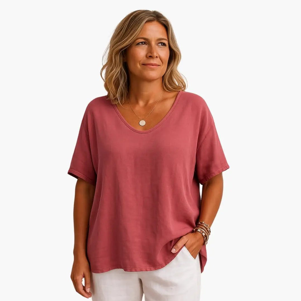 Women's T-Shirt – Loose Fit, Round Neck & Short Sleeve