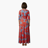 Women's Maxi Dress – Wrap Design & Three-Quarter Sleeves