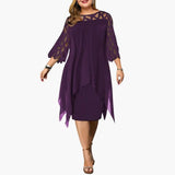 Women's Midi Dress – Cutout Sleeves & Round Neck