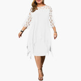 Women's Midi Dress – Cutout Sleeves & Round Neck