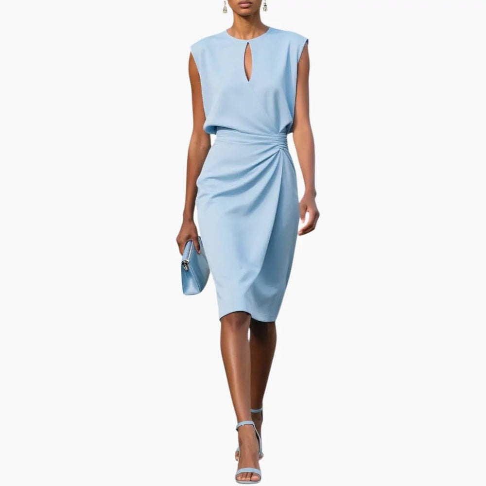 Midi Dress – Women's, Defined Waist & Short Sleeve
