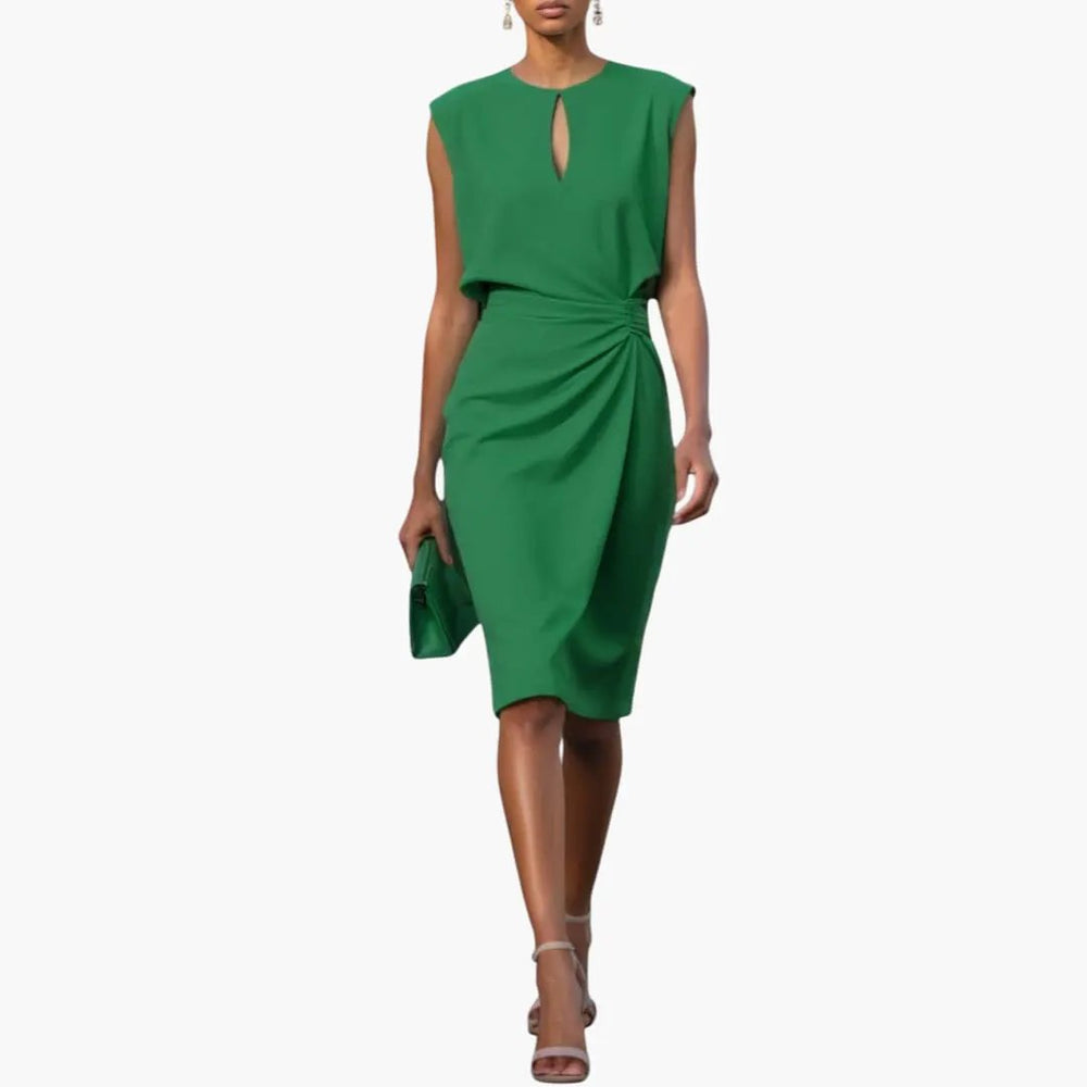 Midi Dress – Women's, Defined Waist & Short Sleeve