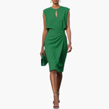 Midi Dress – Women's, Defined Waist & Short Sleeve