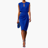 Midi Dress – Women's, Defined Waist & Short Sleeve