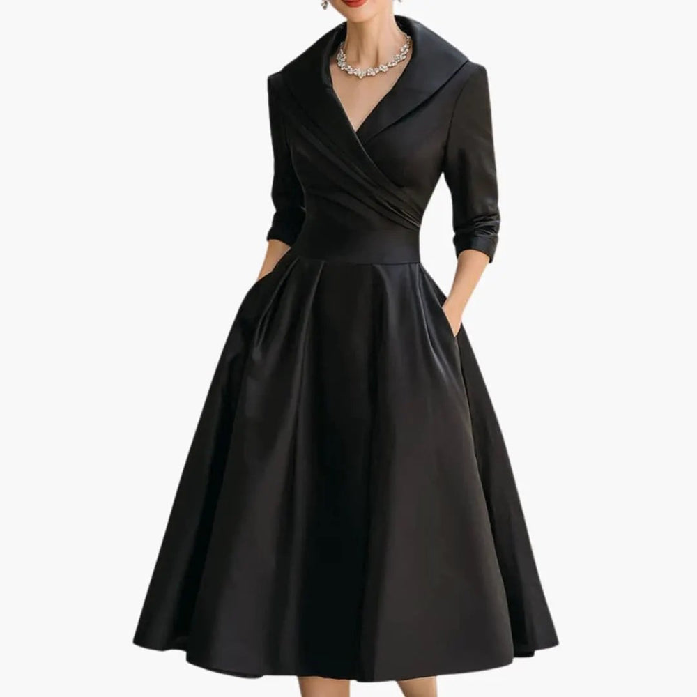 Women's Midi Dress – Fitted Bodice & Side Pockets