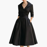 Women's Midi Dress – Fitted Bodice & Side Pockets