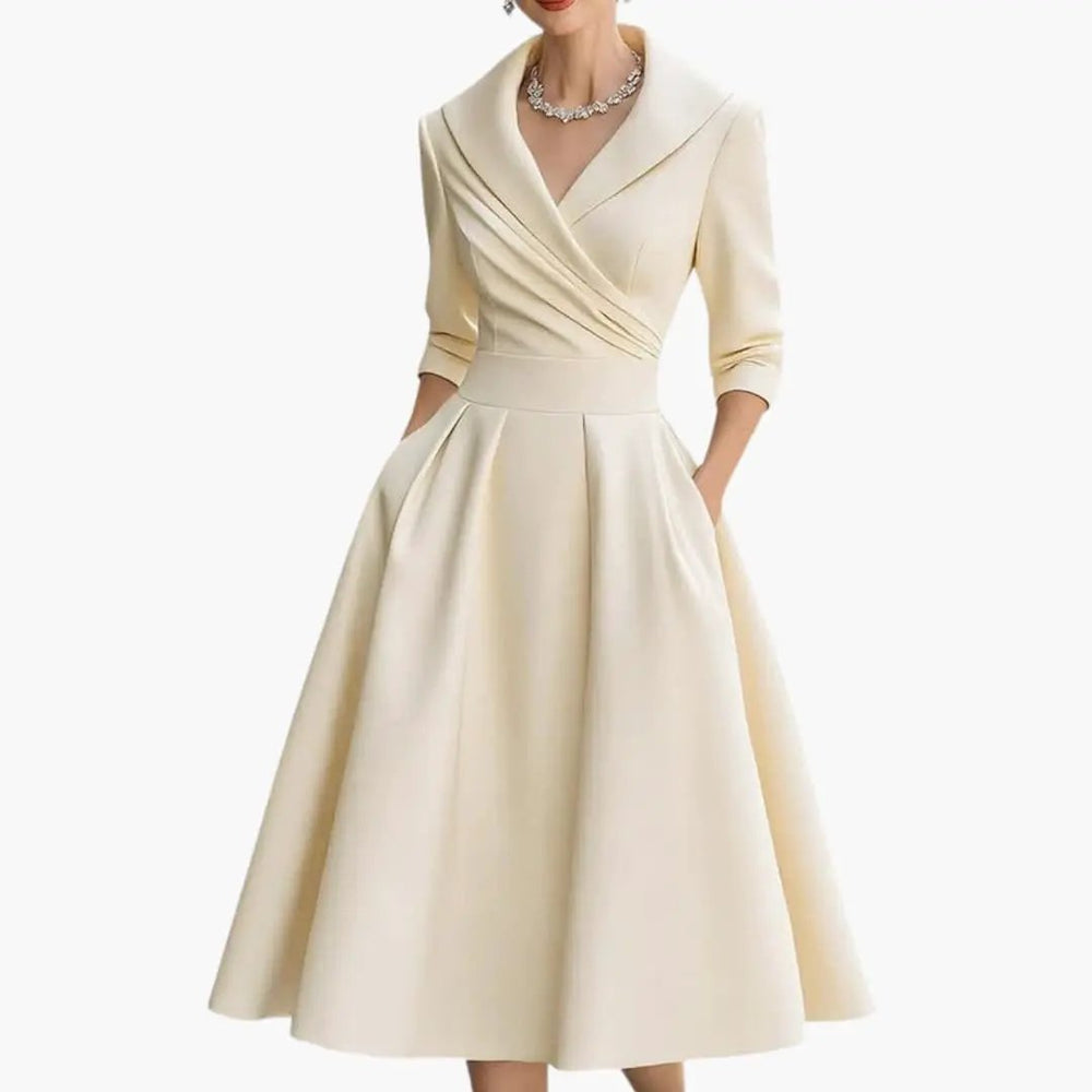 Women's Midi Dress – Fitted Bodice & Side Pockets