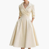 Women's Midi Dress – Fitted Bodice & Side Pockets