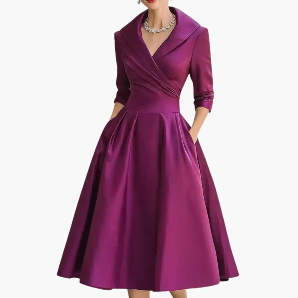 Women's Midi Dress – Fitted Bodice & Side Pockets