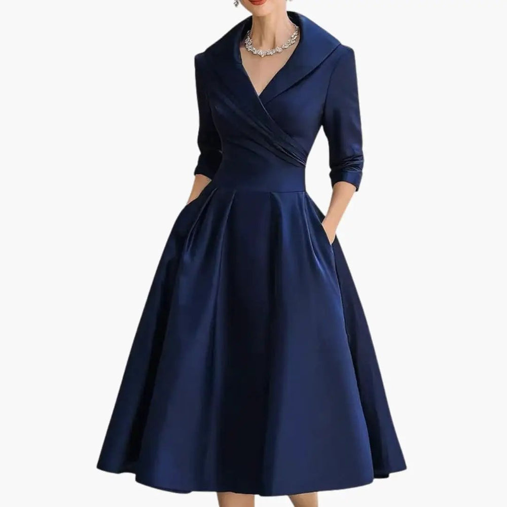 Women's Midi Dress – Fitted Bodice & Side Pockets