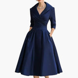 Women's Midi Dress – Fitted Bodice & Side Pockets