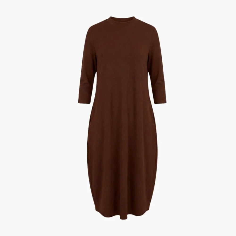 Midi Dress – Women's, Round Neck & Side Pocket