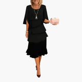 Women's Midi Dress – Split Sleeves & Ruffle Details