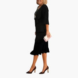 Women's Midi Dress – Split Sleeves & Ruffle Details