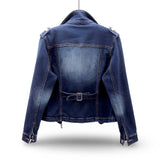 Women's Moto Jacket Cropped Casual Zip Coat