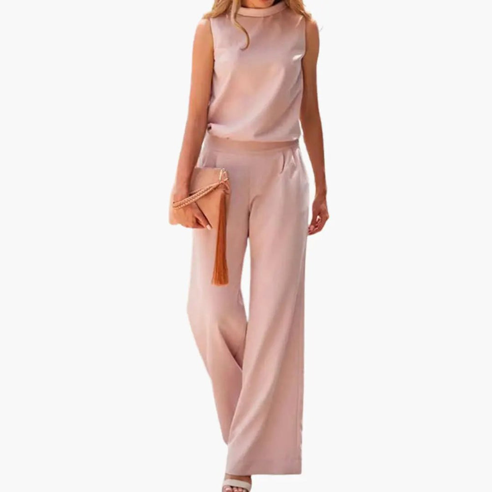 Women's Jumpsuit – O-Neck, Loose Fit & One-Piece Style