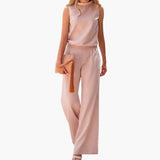 Women's Jumpsuit – O-Neck, Loose Fit & One-Piece Style