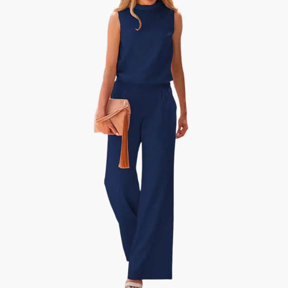 Women's Jumpsuit – O-Neck, Loose Fit & One-Piece Style