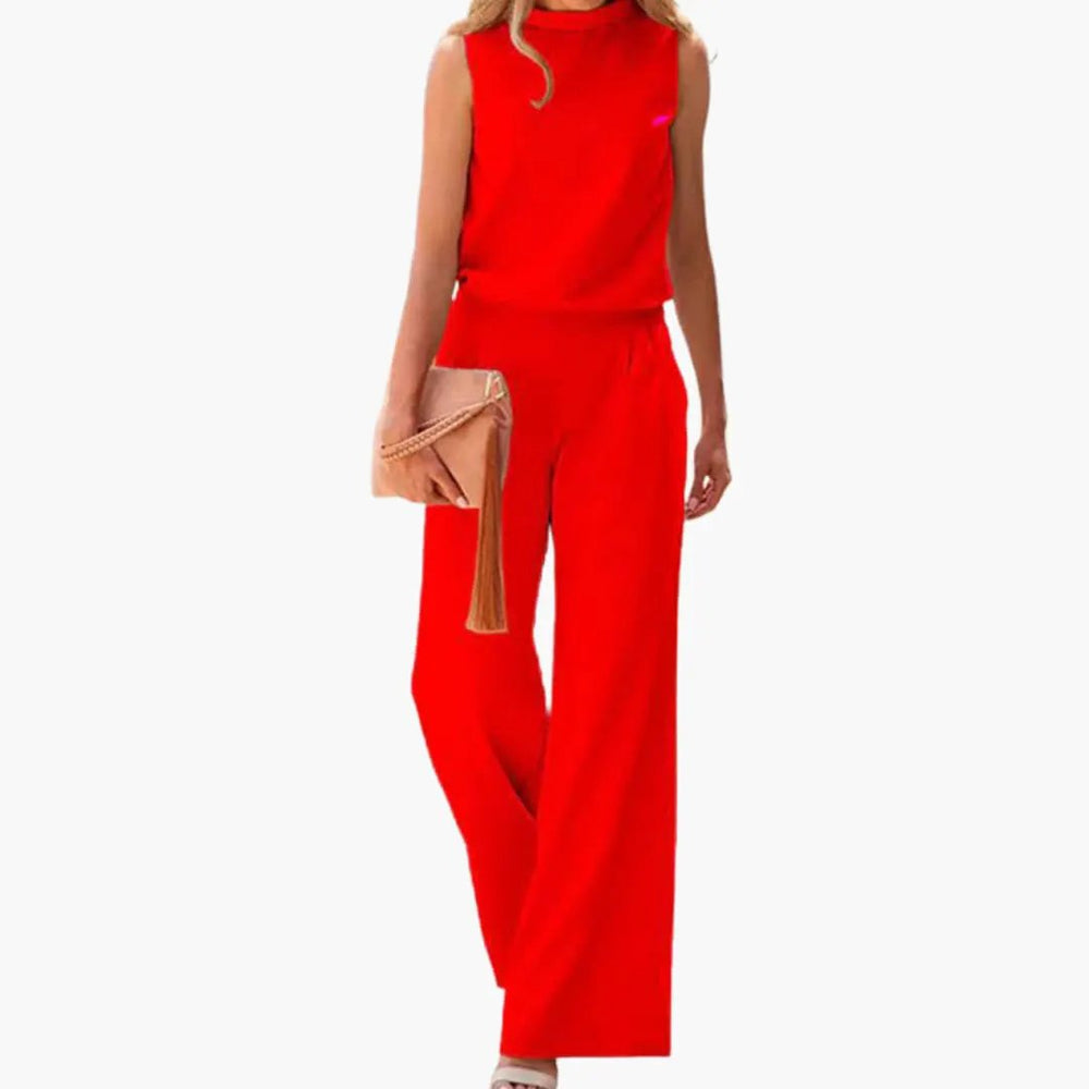 Women's Jumpsuit – O-Neck, Loose Fit & One-Piece Style