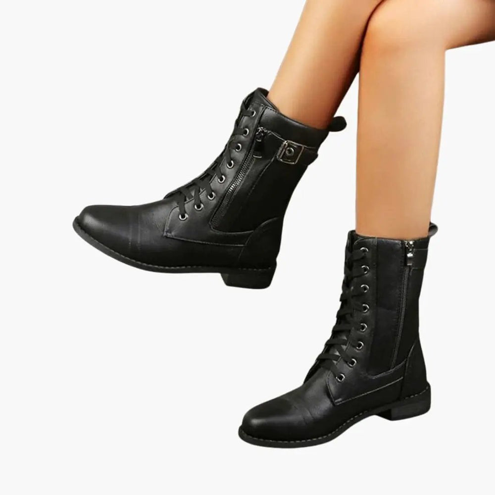 Women's Orthopedic Boots – Side Zipper & Rounded Toe Design