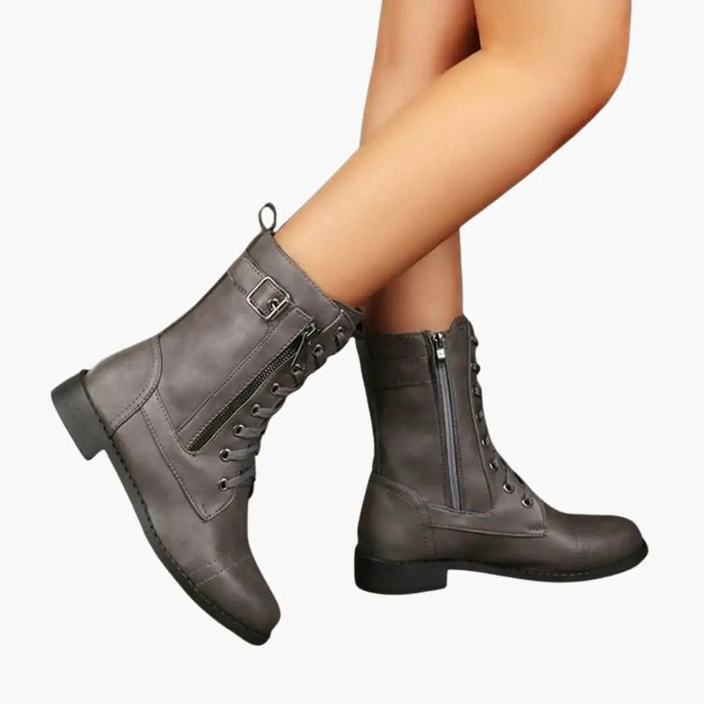 Women's Orthopedic Boots – Side Zipper & Rounded Toe Design