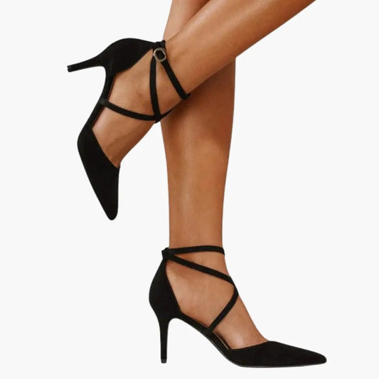 Women's Orthopedic Heels with Ankle Strap and Block Heel