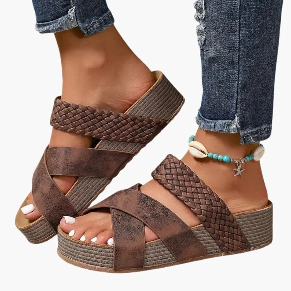 Women's Orthopedic Sandals – Contoured Sole, Slip-On Design & Textured Outsole