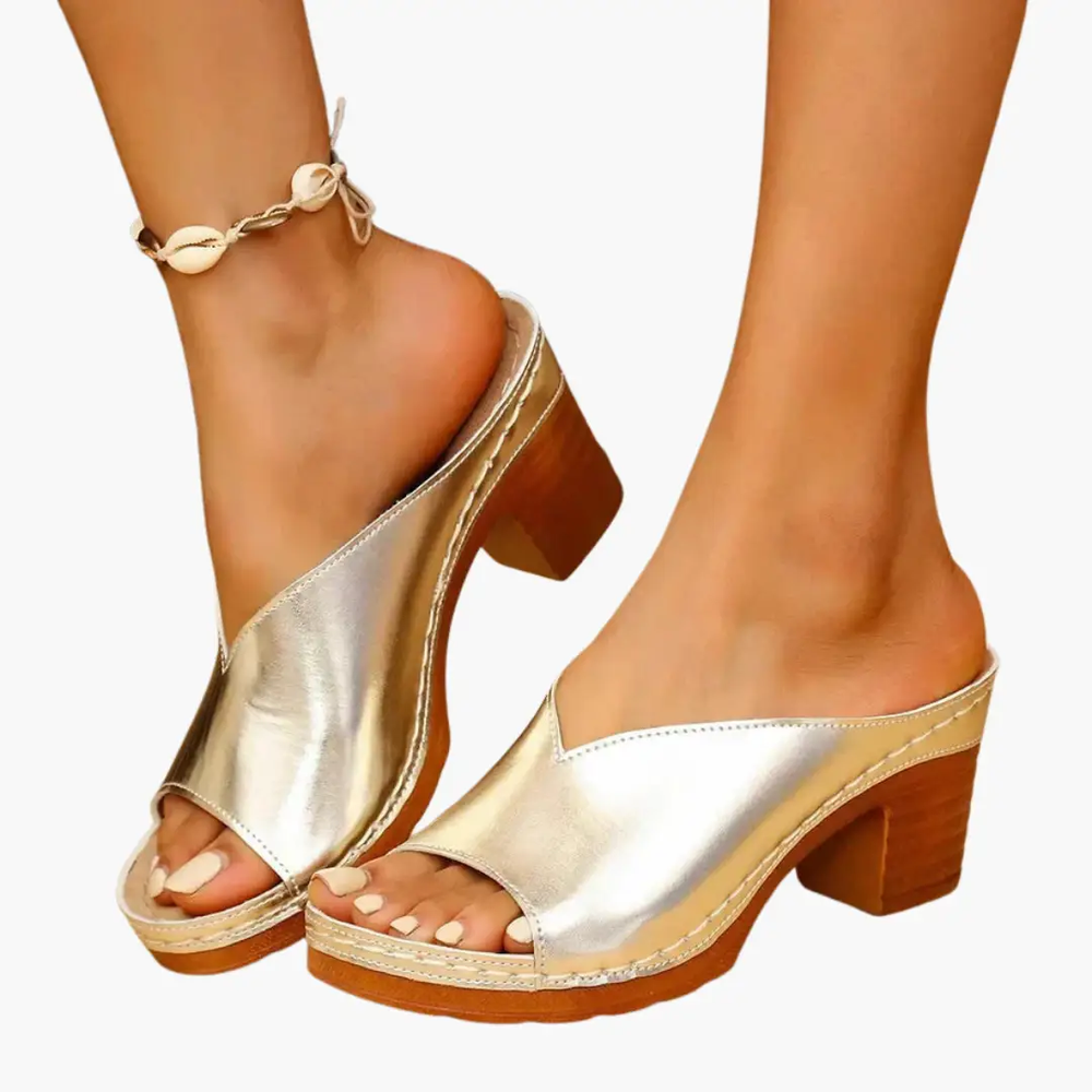 Women's Orthopedic Sandals – Thick Heel, Cushioned Sole & Open-Toe Design