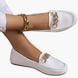 Women's Orthopedic Loafers – Cushioned Insole, Chain Detail & Slip-On Design