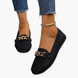 Women's Orthopedic Loafers – Cushioned Insole, Chain Detail & Slip-On Design