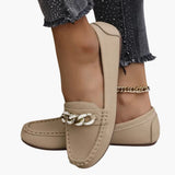 Women's Orthopedic Loafers – Cushioned Insole, Chain Detail & Slip-On Design