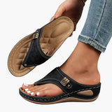 Women's Orthopedic Sandals – Contoured Footbed, Wedge Sole & Slip-On Design