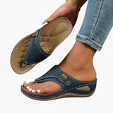 Women's Orthopedic Sandals – Contoured Footbed, Wedge Sole & Slip-On Design